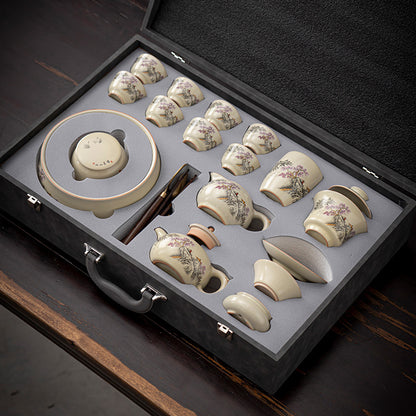 Ru Kiln Kung Fu Tea Set – Porcelain Gift Set for 6